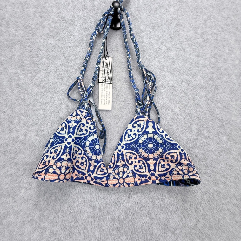 Gypsy 05 Bikini Top Women XS Blue NWT Reversible boho, festival, beachy, hippie